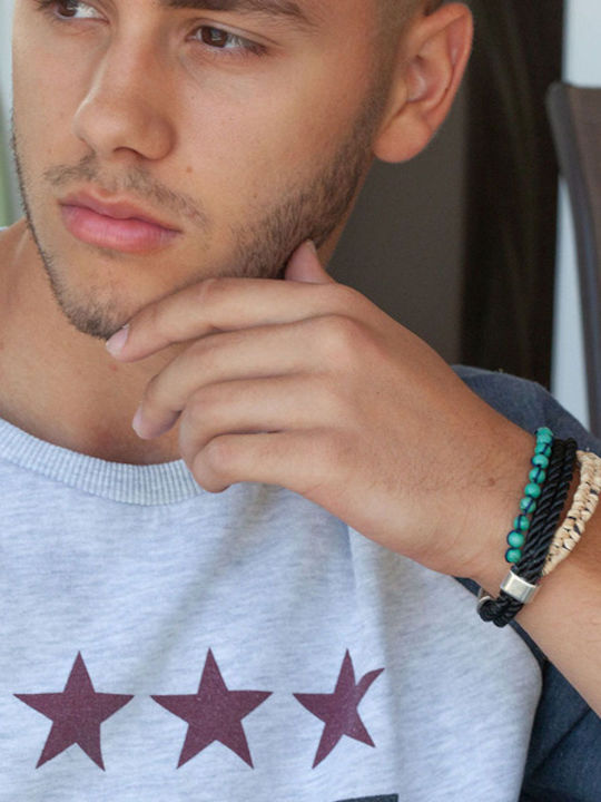 Studio Boneli Boho Men's Macrame Cord Bracelet 19cm
