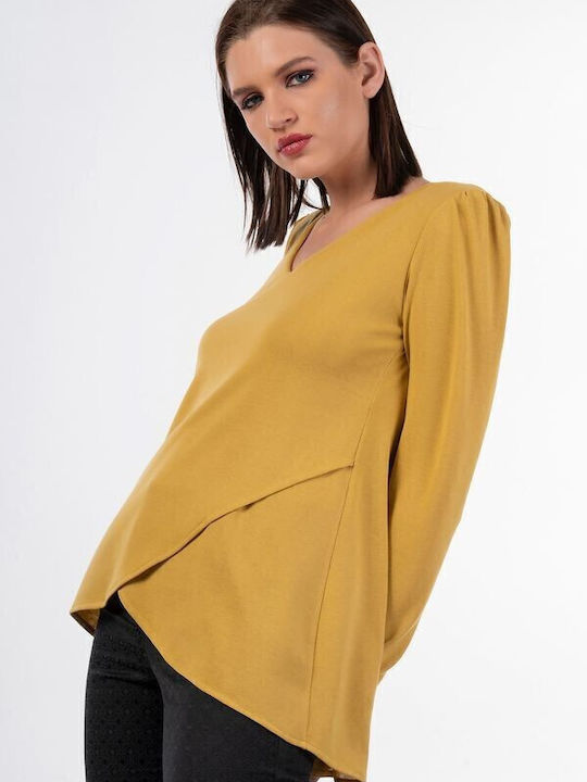 Women's Blouse Long Sleeve Yellow