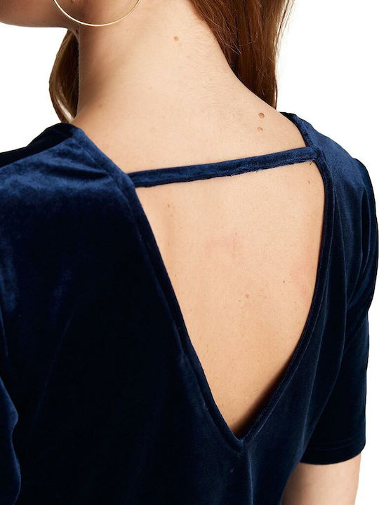 Bluza Damă Sport Mâneci Scurte Albastru Marin