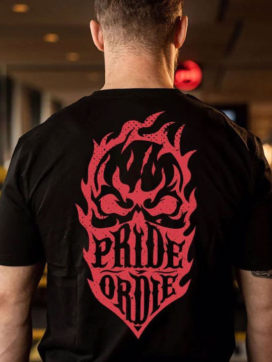 PrideOrDie T-shirt Bărbătesc cu Mânecă Scurtă Black