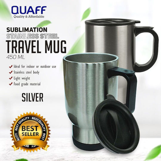 Koupakoupa Mickey Stainless Steel Thermos Bottle 450ml Silver with Handle
