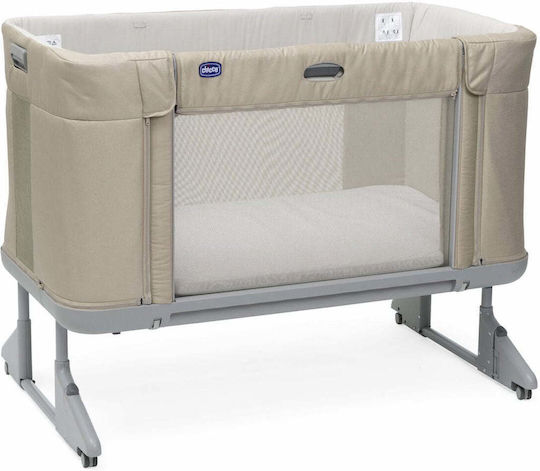 Chicco Wiege Next2Me Forever mit Matratze und Rädern Honey Beige