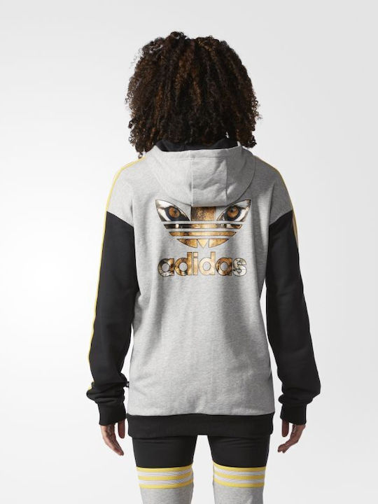 Long Women's Sweatshirt Hooded Multicolour