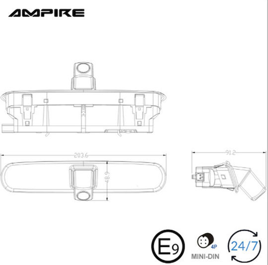 Ampire Rückfahrkamera für Autos für Fiat Doblo Opel Kombi