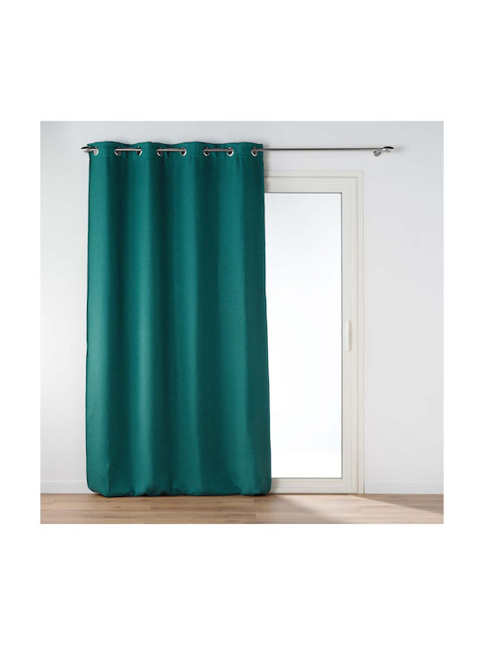 Douceur d'Intérieur Curtain Blackout with Grommet L-c Blake Petrol Blue 135x240cm