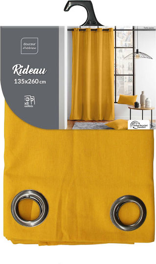 Perdea cu Capse L-c Twily Galbenă 135x260cm