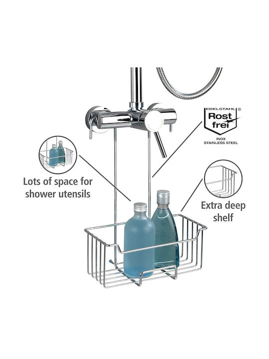 Wenko Wall Mounted Bathroom Shelf Inox 25x36x14cm Blue
