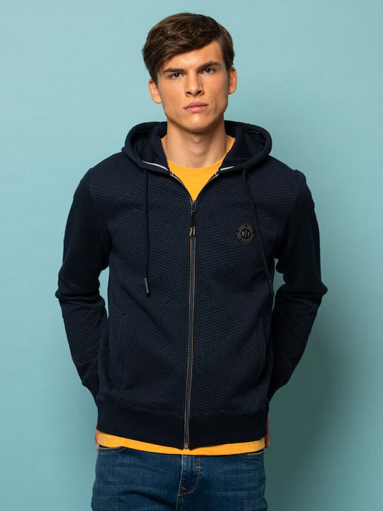 Blue Hooded Cardigan