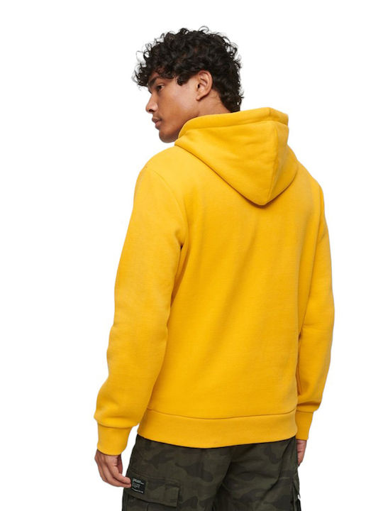 Ovin Athletic Script Graphic Sweatshirt with Hood Yellow