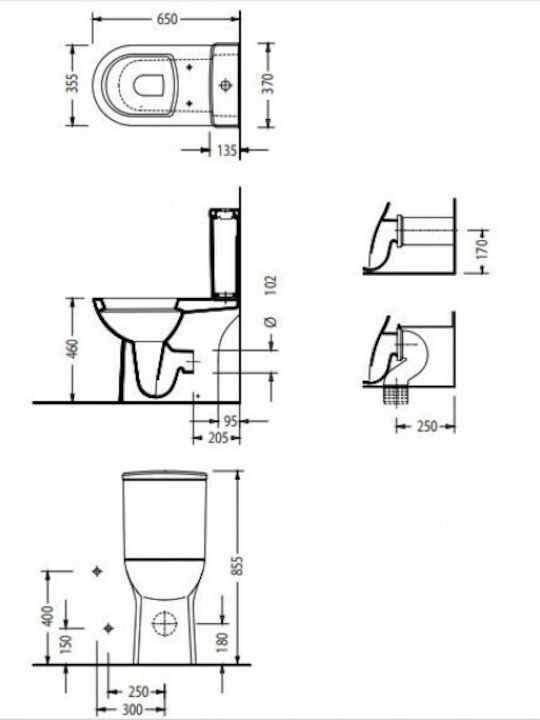 Serel Senior Vela Accessible Toilet and Flush that Includes Soft Close Cover White