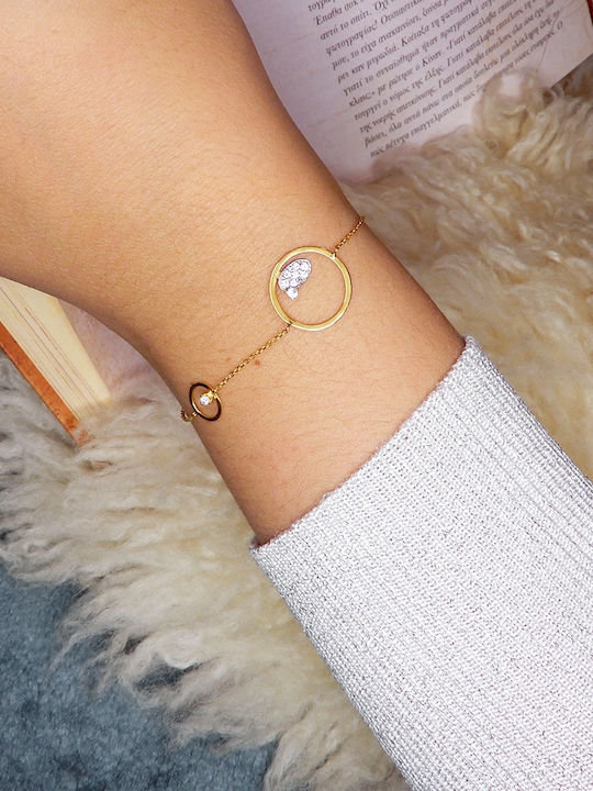 Polytimo Damen Armband aus Gold 14K mit Zirkon