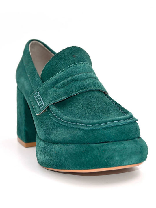 Mortoglou Leather Green Heels