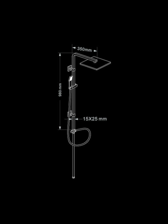 Vinci Adatto Shower Column without Mixer 30cm Silver Vinci Adatto Shower Column without Mixer 30cm Silver