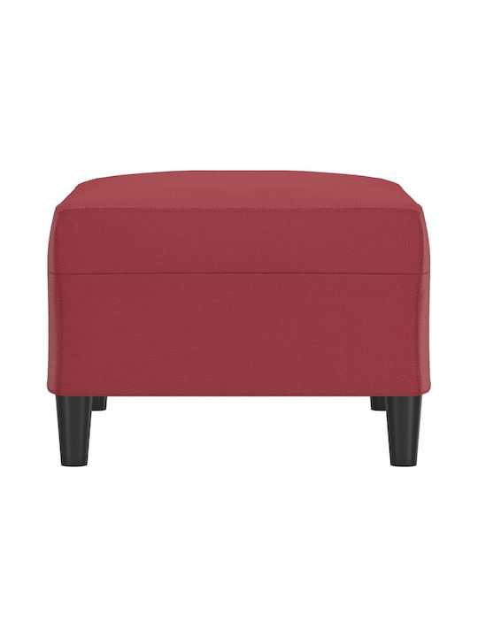 Burgundy Artificial Leather Footstool Upholstered 70x55x41cm