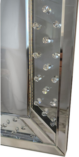 Epiplo-Fos Wandspiegel mit Silber Rahmen & LED Beleuchtung 80x120cm 1Stück