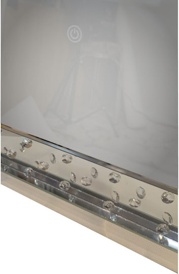 Epiplo-Fos Wandspiegel mit Silber Rahmen & LED Beleuchtung 80x120cm 1Stück