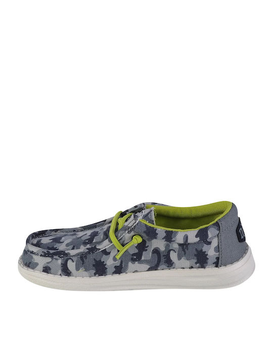 Pantofi copii din material textil cu șireturi Gri