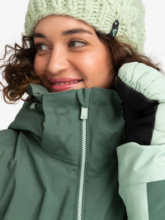 Roxy Free Jet Block ERJTJ03430-BPG0 Γυναικείο Μπουφάν για Σκι & Snowboard Πράσινο