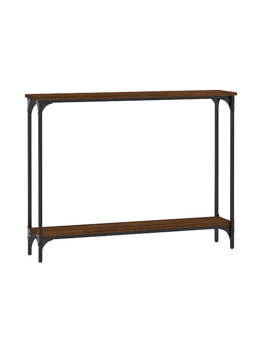 Console Table Wood & Metal Brown L100xW22.5xH75cm