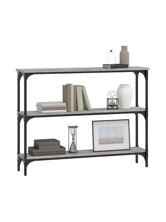 Console Table Wood & Metal Grey Sonoma L100xW22.5xH75cm