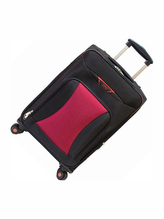 Savil Travel Suitcase Cabin Fabric Red with 4 Wheels Height 55cm