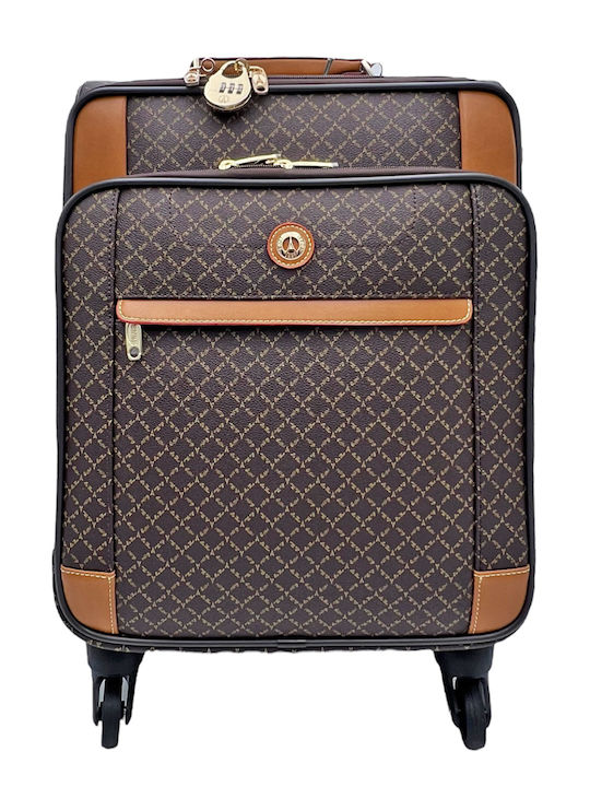 La tour Eiffel Mittlerer Stoff-Reisekoffer Braun mit 4 Rädern Höhe 59,5 cm