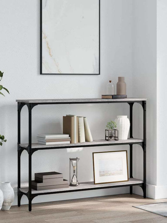 Console Table Wood & Metal Grey Sonoma L100xW22.5xH75cm