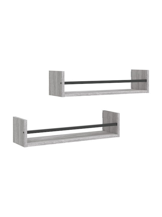 Shelves Wall Grey Sonoma 2pcs 60x16x14cm