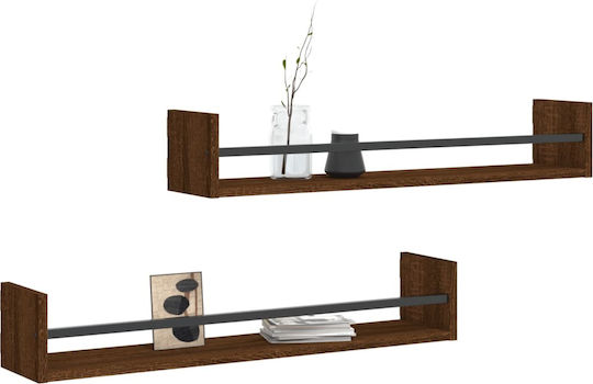 Regale Wand Brown Oak 2Stück 80x16x14cm