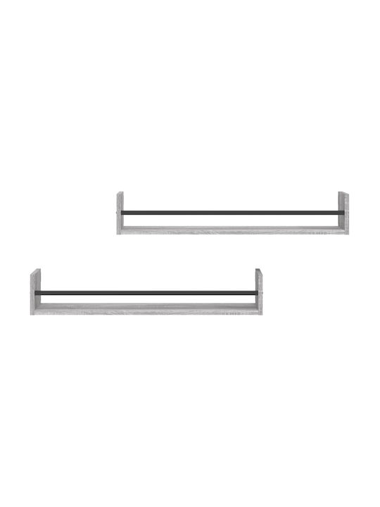 Gray Sonoma Wall Shelves (2 Pieces) 80x16x14 cm