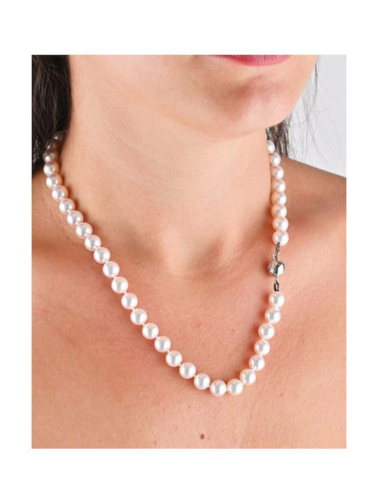 Savvidis Necklace from White Gold 14K with Pearls