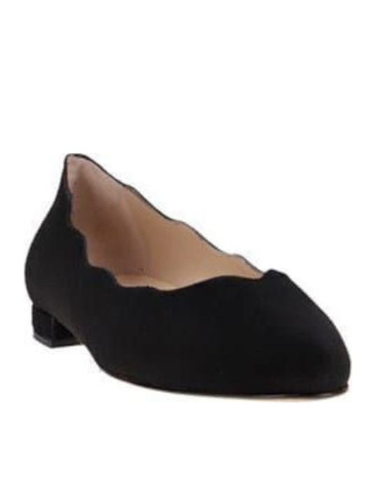 Lederne Damen Ballerinas in Schwarz Farbe