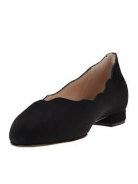 Lederne Damen Ballerinas in Schwarz Farbe