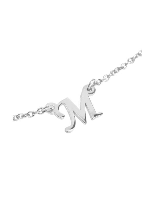 Ioannou24 Necklace Mum from White Gold 9 K