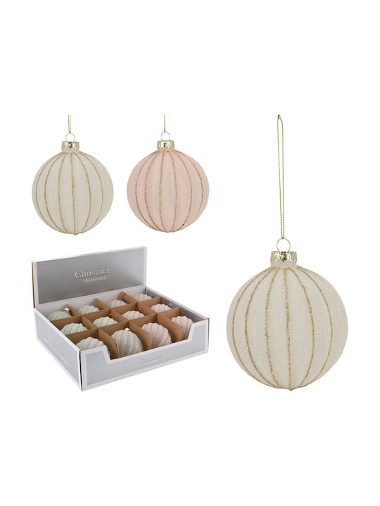 ArteLibre Weihnachtshänger Kugel Ornament Glas mit Goldstaub (Μiverse Farben)