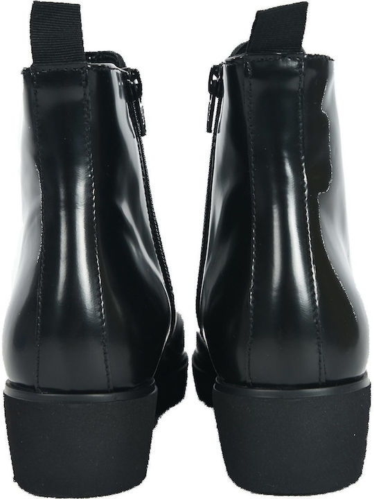 Maritan Women's Patent Leather Platform Boots Black