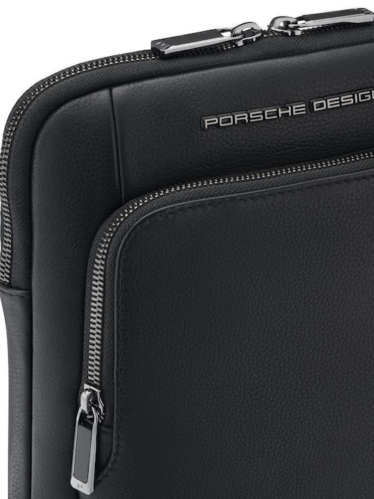 Porsche Leder Herrentasche Schulter / Crossbody Schwarz