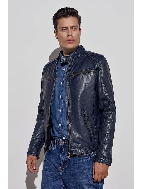 Lederjacke Jacke Blau