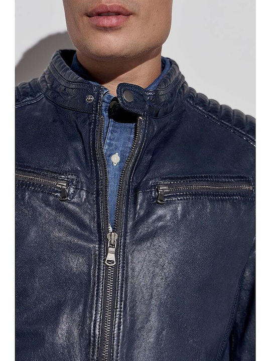 Lederjacke Jacke Blau