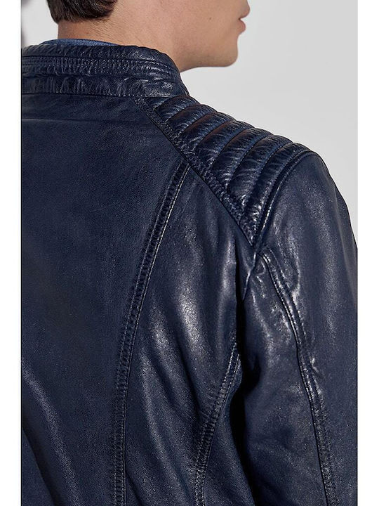 Lederjacke Jacke Blau