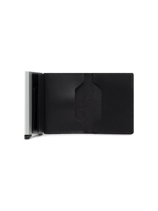 Mohicans Black Line Δερμάτινο Ανδρικό Πορτοφόλι Καρτών με RFID και Μηχανισμό Slide Μαύρο