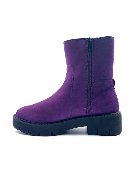 Tamaris Comfort Women's Combat Boots Purple