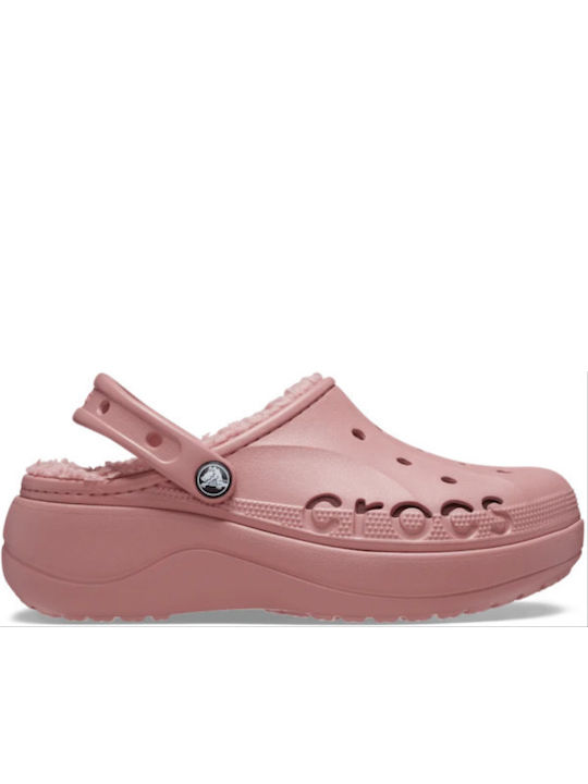 Crocs Baya Lined Women's Clogs with Fur Pink