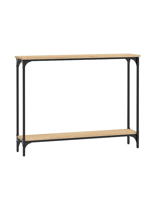 Console Table Wood & Metal Sonoma Δρυς L100xW22.5xH75cm