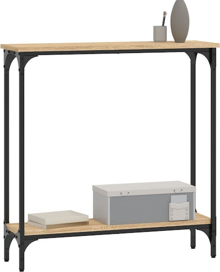 Console Table Wood & Metal Sonoma Δρυς L75xW22.5xH75cm