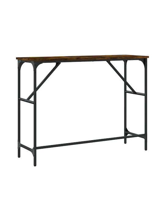 Console Table Wood & Metal Καπνιστή Δρυς L100xW32xH75cm