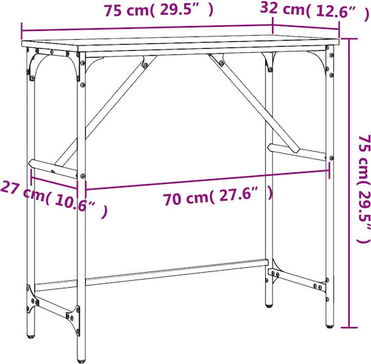 Konsole Sonoma Δρυς L75xB32xH75cm