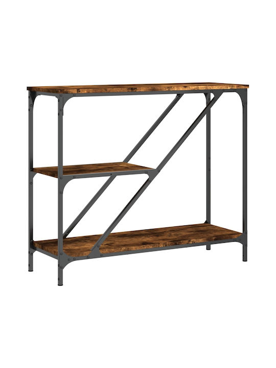 Console Table Wood & Metal Καπνιστή Δρυς L88.5xW30xH75cm