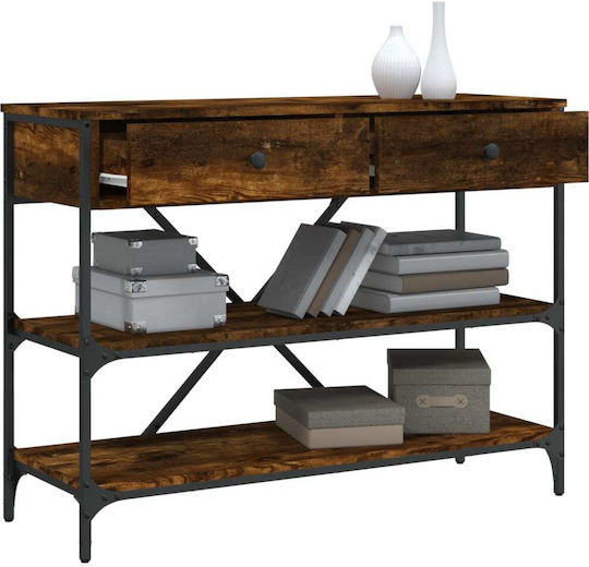 Console Table Wood & Metal Καπνιστή Δρυς L100xW34.5xH75cm