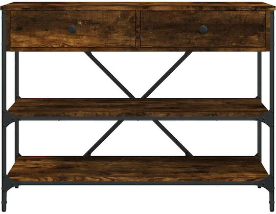 Console Table Wood & Metal Καπνιστή Δρυς L100xW34.5xH75cm